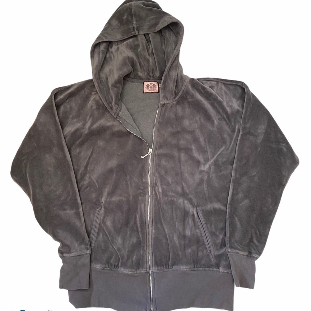 Vintage Juicy Couture Full Zip Velour Hoodie Sz Lg